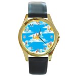 snow queen Round Gold Metal Watch