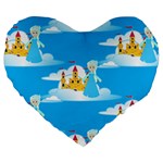 snow queen Large 19  Premium Heart Shape Cushion