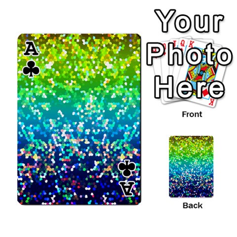 Ace Glitter 4 Playing Cards 54 Designs  from ArtsNow.com Front - ClubA