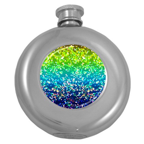 Glitter 4 Round Hip Flask (5 oz) from ArtsNow.com Front