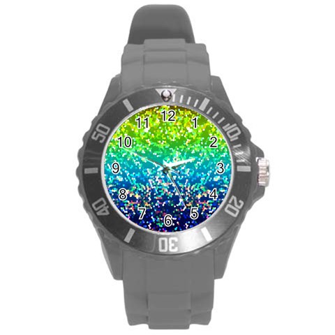 Glitter 4 Round Plastic Sport Watch (L) from ArtsNow.com Front