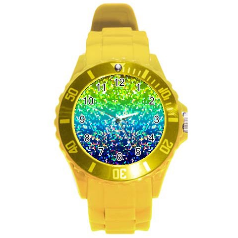 Glitter 4 Round Plastic Sport Watch (L) from ArtsNow.com Front