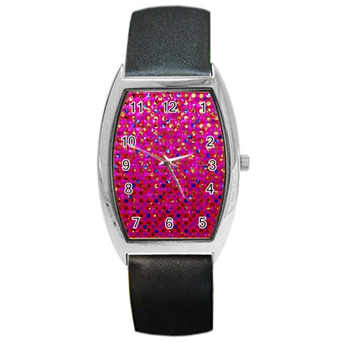 Polka Dot Sparkley Jewels 1 Barrel Metal Watches from ArtsNow.com Front