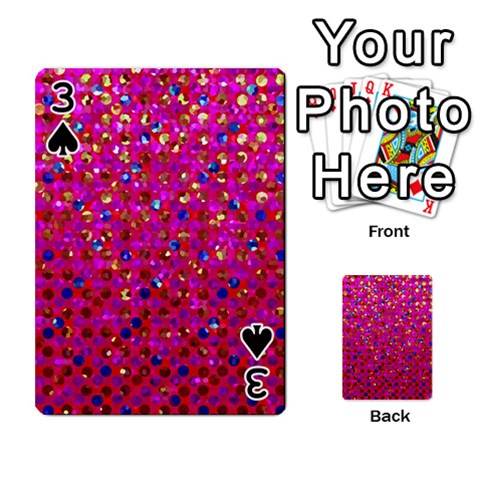 Polka Dot Sparkley Jewels 1 Playing Cards 54 Designs  from ArtsNow.com Front - Spade3