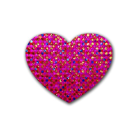 Polka Dot Sparkley Jewels 1 Heart Coaster (4 pack)  from ArtsNow.com Front