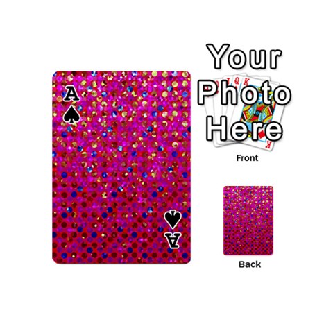 Ace Polka Dot Sparkley Jewels 1 Playing Cards 54 (Mini)  from ArtsNow.com Front - SpadeA