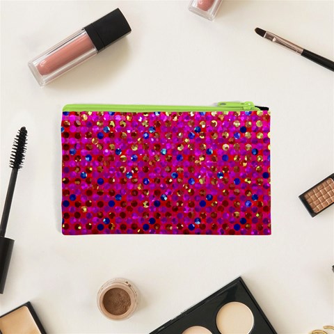 Polka Dot Sparkley Jewels 1 Cosmetic Bag (XS) from ArtsNow.com Back