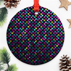 Polka Dot Sparkley Jewels 2 Round Ornament (Two Sides)  from ArtsNow.com Front