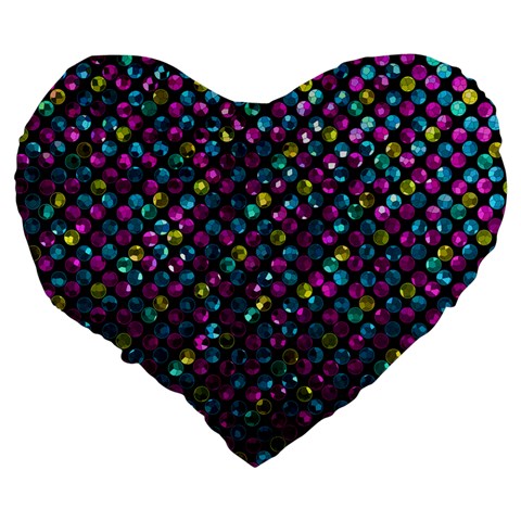 Polka Dot Sparkley Jewels 2 Large 19  Premium Heart Shape Cushions from ArtsNow.com Back