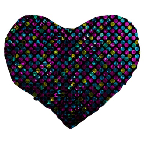 Polka Dot Sparkley Jewels 2 Large 19  Premium Flano Heart Shape Cushions from ArtsNow.com Back