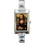 Movember Mona Lisa Rectangle Italian Charm Watch