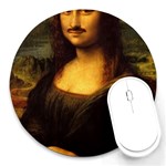 Movember Mona Lisa Round Mousepad