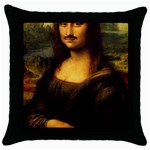 Movember Mona Lisa Throw Pillow Case (Black)