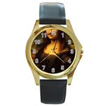 Movember Mona Lisa Round Gold Metal Watch