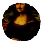 Movember Mona Lisa Large 18  Premium Round Cushion 