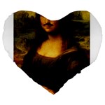 Movember Mona Lisa Large 19  Premium Heart Shape Cushion