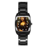 Movember Mona Lisa Stainless Steel Barrel Watch