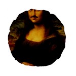 Movember Mona Lisa Standard 15  Premium Flano Round Cushion 