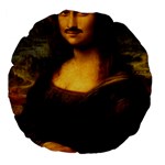 Movember Mona Lisa Large 18  Premium Flano Round Cushion 