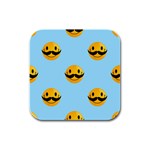 Movember emoji Rubber Square Coaster (4 pack)