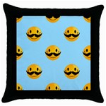 Movember emoji Throw Pillow Case (Black)