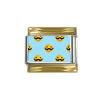 Movember emoji Gold Trim Italian Charm (9mm)