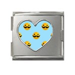 Movember emoji Mega Link Heart Italian Charm (18mm)