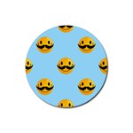 Movember emoji Rubber Round Coaster (4 pack)