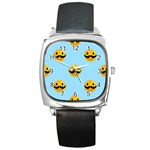 Movember emoji Square Metal Watch