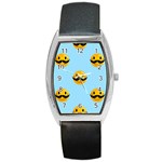 Movember emoji Barrel Style Metal Watch