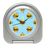 Movember emoji Travel Alarm Clock