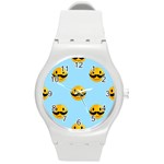 Movember emoji Round Plastic Sport Watch (M)