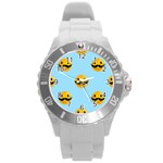 Movember emoji Round Plastic Sport Watch (L)