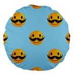 Movember emoji Large 18  Premium Round Cushion 