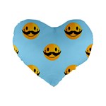 Movember emoji Standard 16  Premium Heart Shape Cushion 