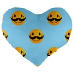 Movember emoji Large 19  Premium Heart Shape Cushion