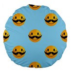 Movember emoji Large 18  Premium Flano Round Cushion 