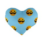 Movember emoji Standard 16  Premium Flano Heart Shape Cushion 