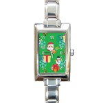 Emoji Christmas Rectangle Italian Charm Watch