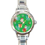 Emoji Christmas Round Italian Charm Watch