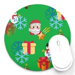 Emoji Christmas Round Mousepad