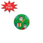 Emoji Christmas 1  Mini Magnet (10 pack) 