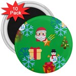 Emoji Christmas 3  Magnet (10 pack)