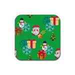 Emoji Christmas Rubber Coaster (Square)