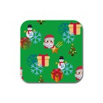 Emoji Christmas Rubber Square Coaster (4 pack)