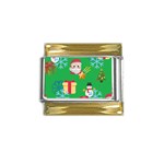 Emoji Christmas Gold Trim Italian Charm (9mm)