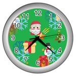 Emoji Christmas Wall Clock (Silver)