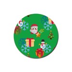 Emoji Christmas Rubber Coaster (Round)