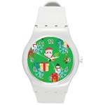 Emoji Christmas Round Plastic Sport Watch (M)