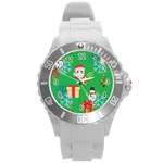 Emoji Christmas Round Plastic Sport Watch (L)